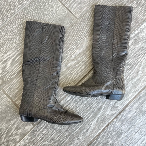 ANDREA PFISTER Vintage Animal Textured Knee Boots Sz 7 - Picture 2 of 7